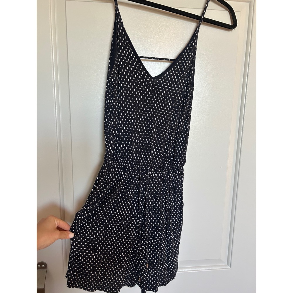 Blue & white polka dot romper from H&M with pockets!